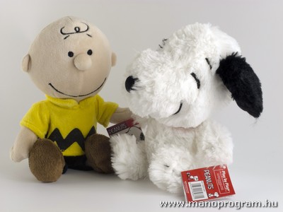 Snoopy és Charlie Brown plüss figurák